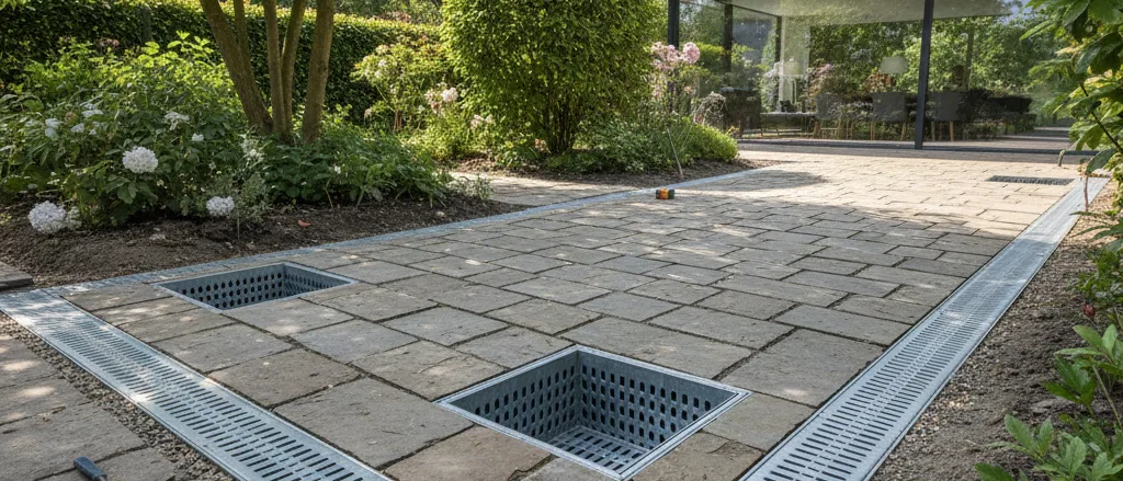Дренажные лотки и ливнёвка